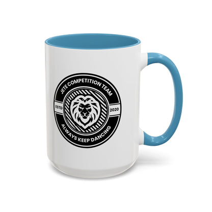 "Jeté Competition Team – Always Keep Dancing" Accent Coffee Mug – Collegiate Style Ceramic Mug for Dancers and Studio Teams