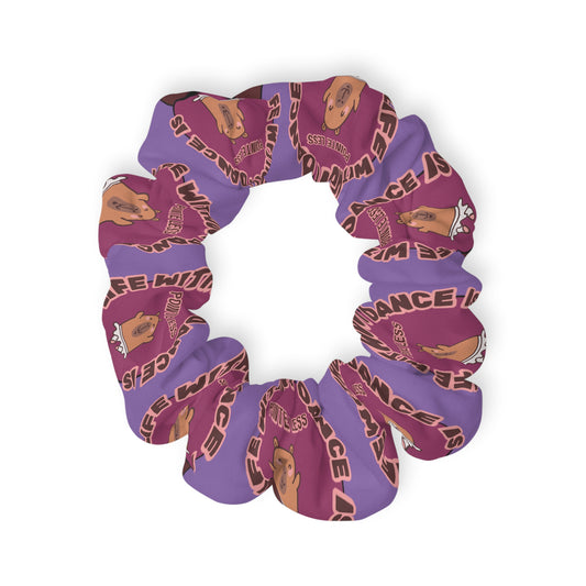“Life Without Dance Is Pointeless” Scrunchie – Funny Ballet Pun Hair Accessory with Cute Dancing Capybara Graphic