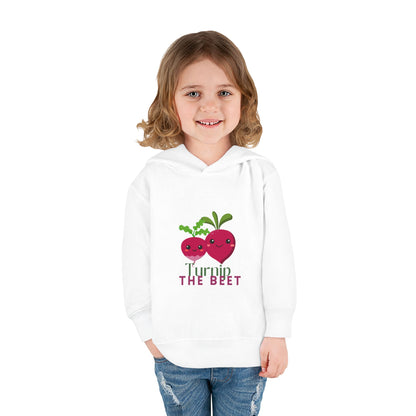 "Turnip the Beet "Toddler Pullover Hoodie – Cute Vegetable Dance Pun Graphic Fleece Sweatshirt for Kids