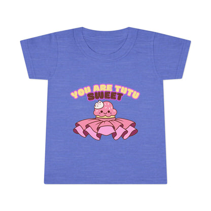 "You Are Tutu Sweet" Toddler Dance T-Shirt – Kawaii Cupcake in Tutu Graphic Short Sleeve Tee for Kids