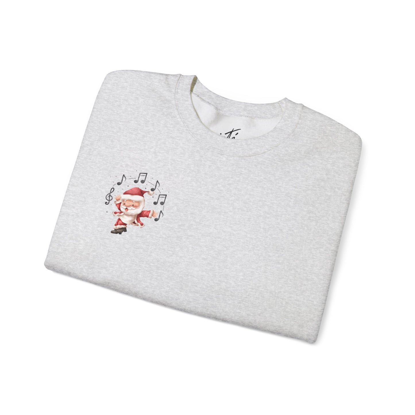 “5-eee and a 6-eee and a Ho, Ho, Ho”  ADULT SWEATSHIRT Unisex Heavy Blend Crewneck with Playful Dancing Santa Front & Back – Festive Christmas Dance Sweatshirt for Dancers & Studios