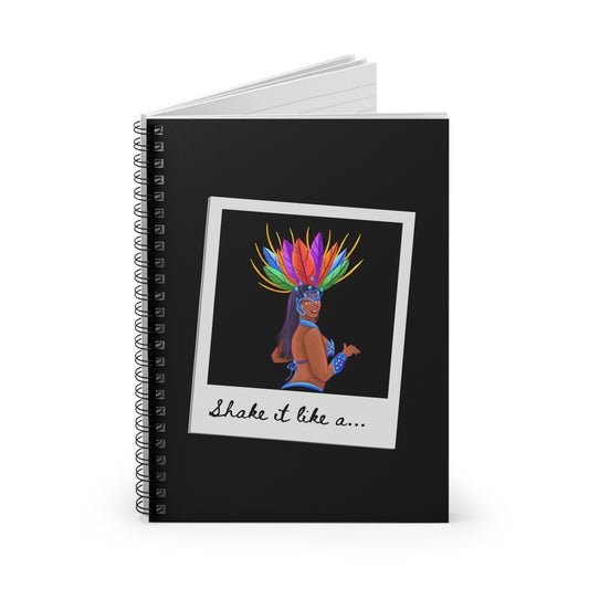 "Shake It Like a..." Spiral Notebook – Colorful Carnival Samba Dancer Journal for Dancers, Writers & Creative Spirits