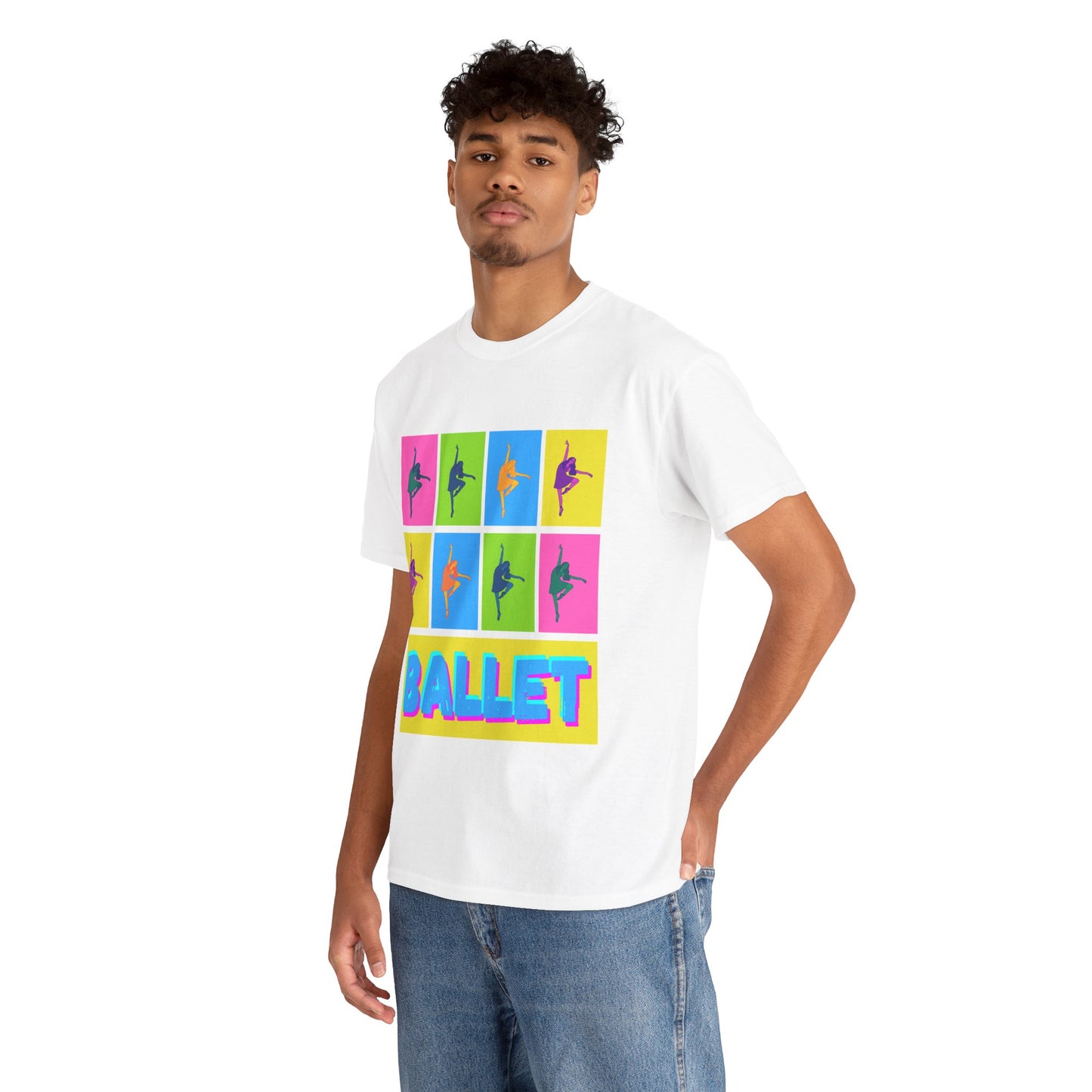 "Ballet" Pop Art Inspired Dance Graphic Unisex Heavy Cotton Tee – Artistic Ballet Dancer T-Shirt for Dance Lovers