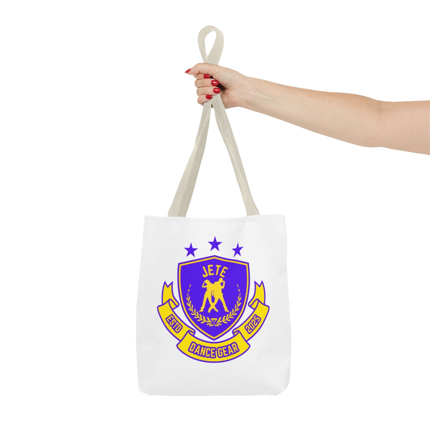 "Jeté Dance Gear Estd 2025" Canvas Tote Bag – Collegiate-Inspired Dancer Tote for Rehearsals, Classes & Everyday Style