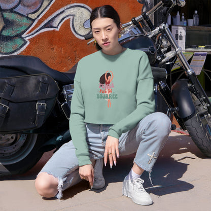 "Tombé Pas de Bourrée" – Women’s Cropped Ballet Dance Sweatshirt | Colorful Dancer Graphic Pullover for Ballet Lovers