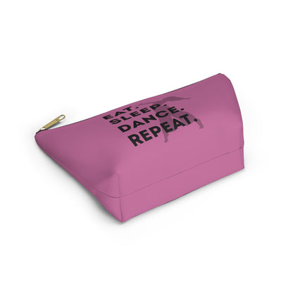 “Eat Sleep Dance Repeat” Makeup Bag – Bold Dancer Graphic – Dance-Themed Zipper Pouch for Cosmetics, Accessories & Travel Essentials