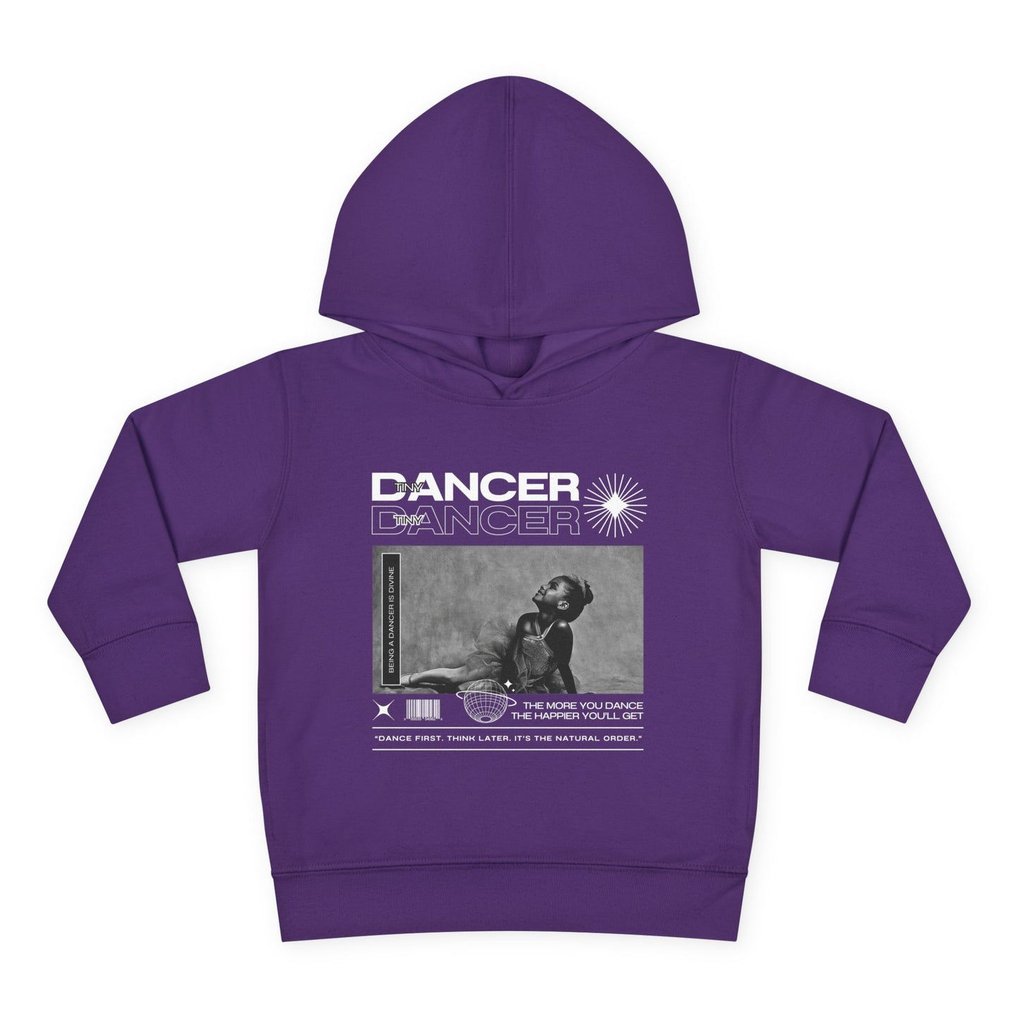 “Tiny Dancer” Toddler Pullover Hoodie – Streetwear-Inspired Ballet Dancer Graphic Sweatshirt for Kids