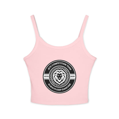 "Jeté Competition Team – Always Keep Dancing" Women’s Spaghetti Strap Tank Top – Collegiate-Inspired Dance Graphic | Stylish Team Apparel for Dancers & Performers