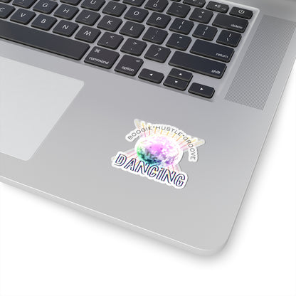 "Boogie Hustle Groove -Dancing" Kiss-Cut Sticker – Retro Dance-Themed Vinyl Sticker with Colorful 70s-Inspired Graphic – Fun Sticker for Laptops, Journals & Water Bottles