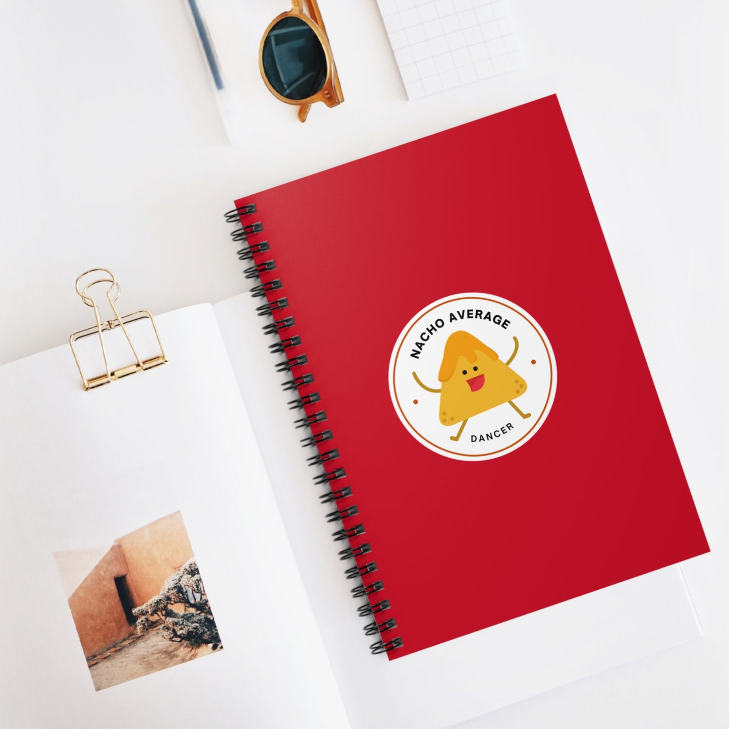 "Nacho Average Dancer" Spiral Notebook – Funny Dance Pun Journal with Cute Dancing Nacho Graphic for Dancers & Snack Lovers