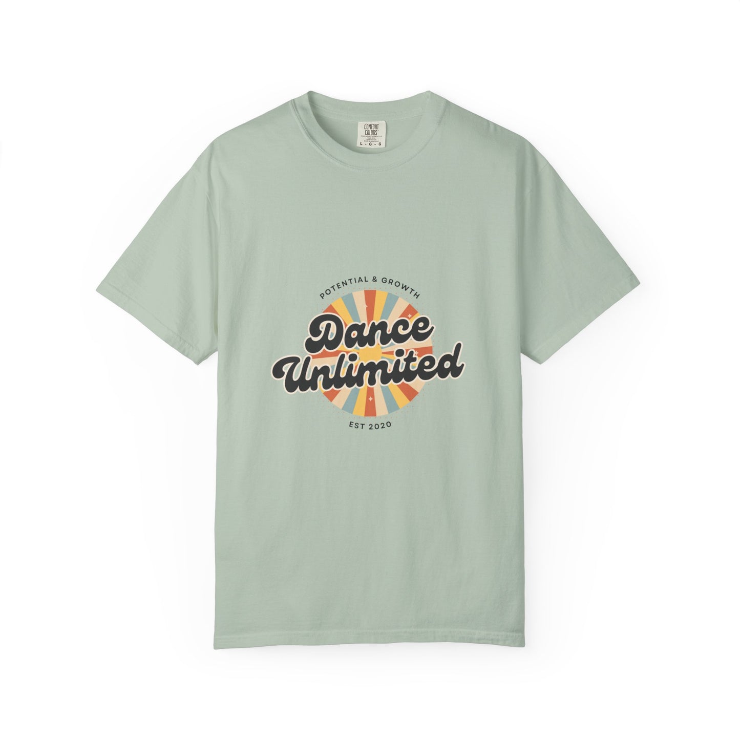 "Dance Unlimited, Potential & Growth" Unisex Garment-Dyed T-Shirt – Retro-Inspired Dance Motivation Graphic Tee – Inspirational Shirt for Dancers"