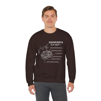 “Dancer’s Brain” Funny Dance Anatomy Sweatshirt – Unisex Heavy Blend Crewneck with Optional Name or Studio Personalization