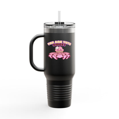 "You Are Tutu Sweet" 40oz Insulated Travel Mug – Cute Kawaii Cupcake Dance-Themed Stainless Steel Tumbler with Handle | Ballet Gift for Dancers & Dance Moms