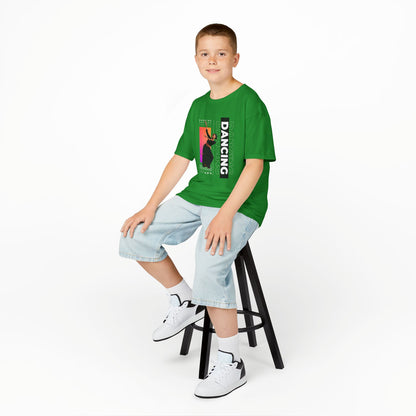 “Dancing” Youth Short Sleeve T-Shirt – Streetwear-Inspired Female Dancer Design – Trendy Kids Dance Graphic Tee
