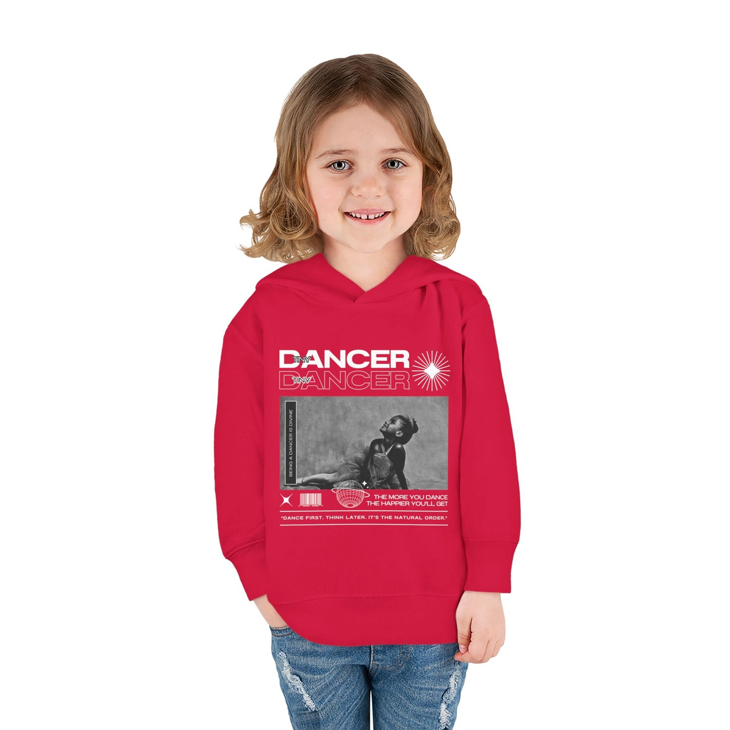 “Tiny Dancer” Toddler Pullover Hoodie – Streetwear-Inspired Ballet Dancer Graphic Sweatshirt for Kids