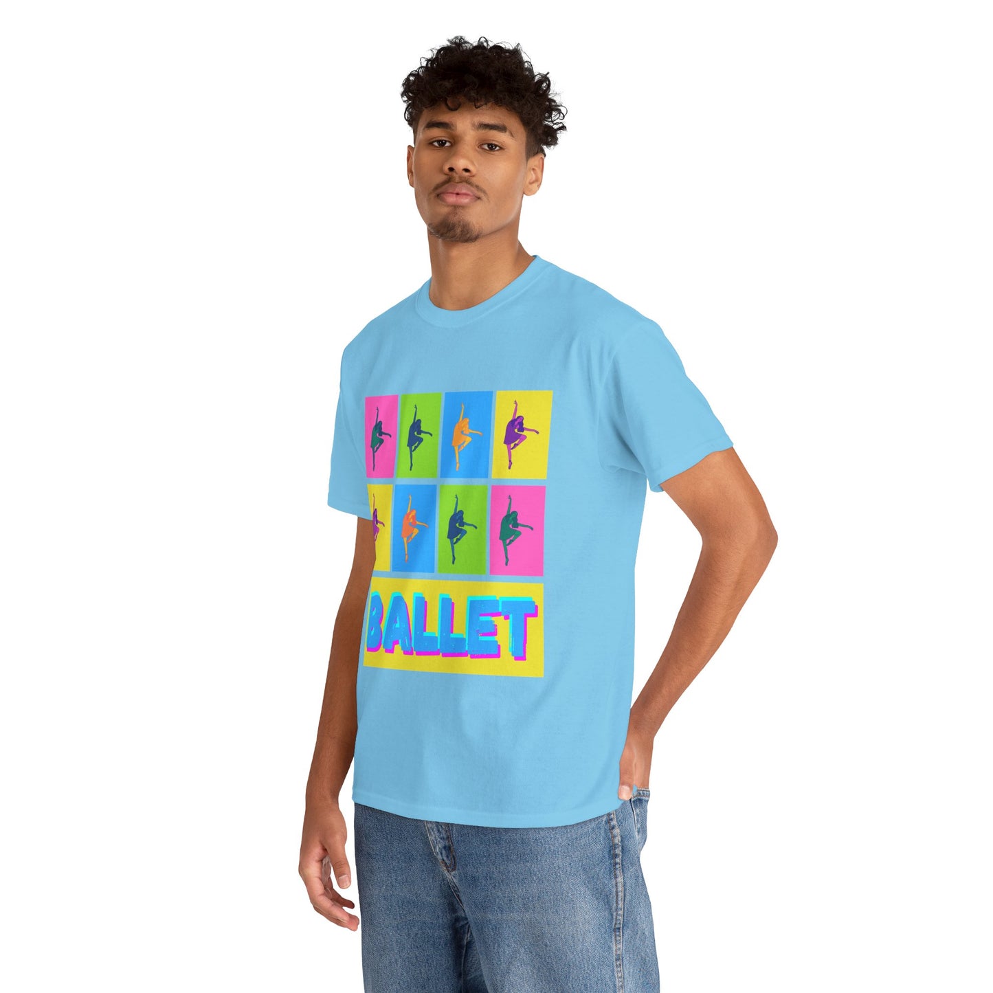 "Ballet" Pop Art Inspired Dance Graphic Unisex Heavy Cotton Tee – Artistic Ballet Dancer T-Shirt for Dance Lovers