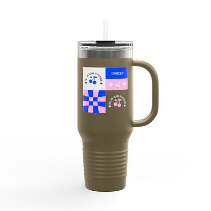 "All in Your Attitude" – 40oz Insulated Stainless Steel Travel Mug with Bold Motivational Graphic | Dance-Inspired Hydration Tumbler