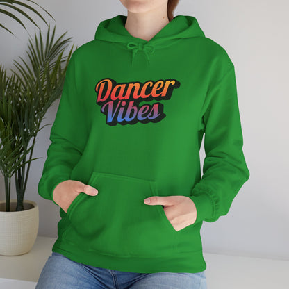 "Dancer Vibes" Unisex Hooded Sweatshirt – Colorful Retro Dance Graphic Hoodie for Dance Lovers