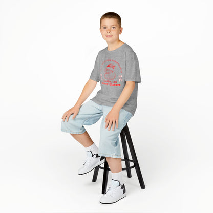“All I Want for Christmas Is Unlimited Dance Classes” YOUTH TEE Short Sleeve with Vintage Santa – Festive Holiday Dance Tee for Dancers & Studios