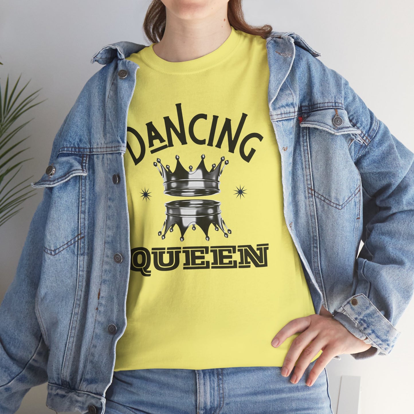 “Dancing Queen" Unisex Heavy Cotton T-Shirt with Crown Graphic – Dance-Inspired Graphic Tee for Adults & Kids