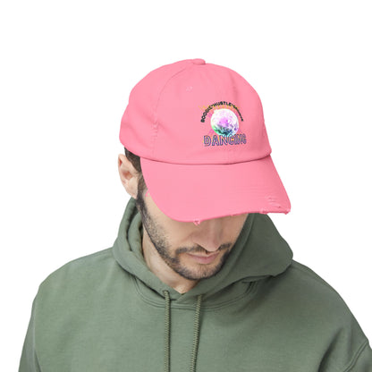 "Boogie, Hustle, Groove - Dancing" Streetwear Embroidered Design – Unisex Distressed Dance Cap