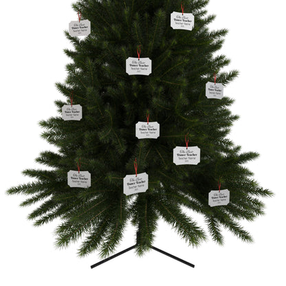 “The Best Dance Teacher” Personalized Aluminum Ornament – Custom Name & Year Ballet Teacher Christmas Gift (Dance Teacher Appreciation Holiday Ornament)