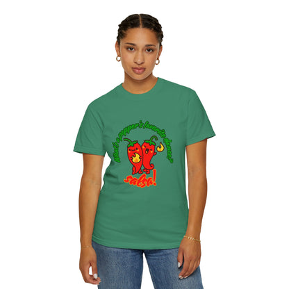 "What's a Pepper's Favorite Dance? Salsa!" Dance Pun Unisex Garment-Dyed T-Shirt – Funny Dance Joke Tee with Cute Pepper Graphic – Dance Humor Shirt for Food & Pun Lovers