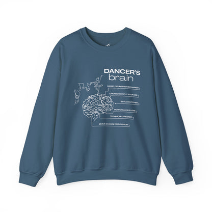 “Dancer’s Brain” Funny Dance Anatomy Sweatshirt – Unisex Heavy Blend Crewneck with Optional Name or Studio Personalization
