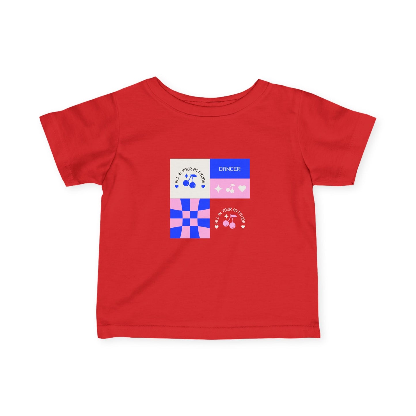 "Dancer – All in Your Attitude" Retro Dance Graphic Infant Fine Jersey Tee – Baby Dance T-Shirt for Confident Little Movers