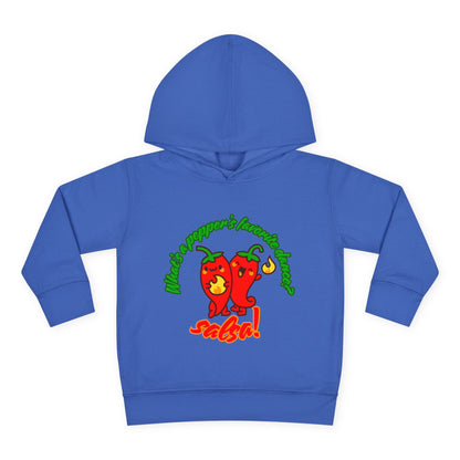 "What's a Pepper's Favorite Dance? Salsa!" Toddler Fleece Dance Hoodie – Funny Colorful Pullover for Kids