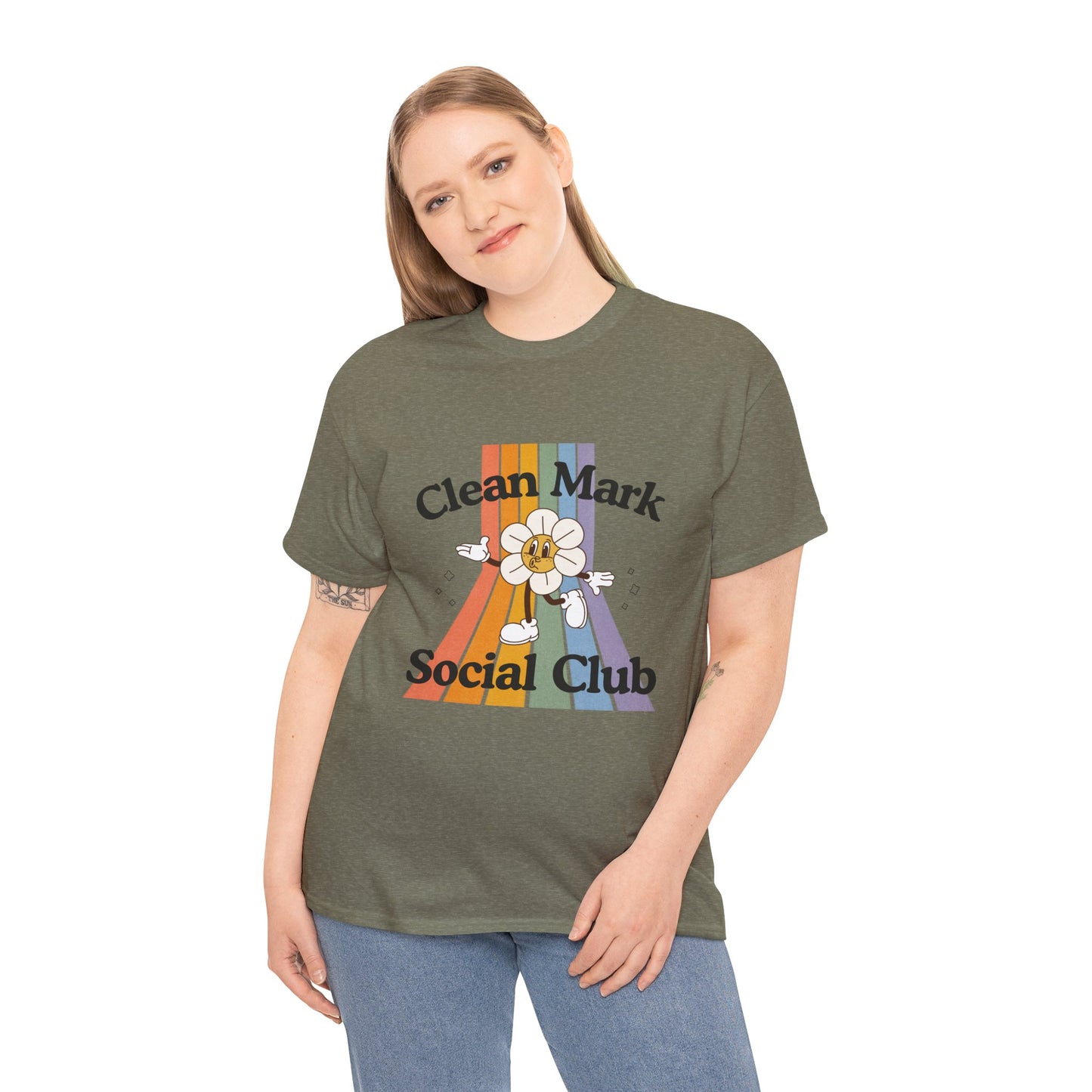“Clean Mark Social Club” Unisex Heavy Cotton T-Shirt – Streetwear-Inspired Dance Graphic Tee for Adults & Kids