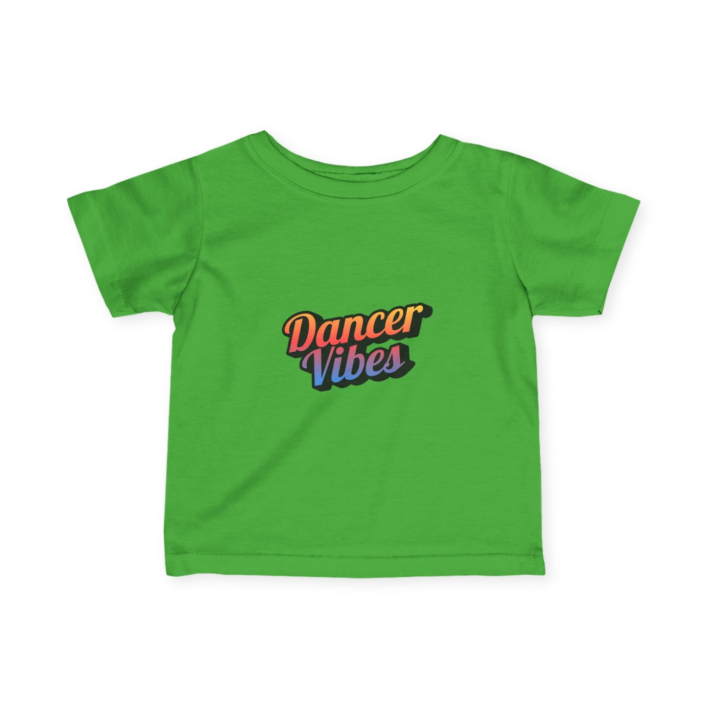 "Dancer Vibes" Infant Fine Jersey Tee – Colorful Text Graphic Baby Dance T-Shirt for Stylish Little Movers