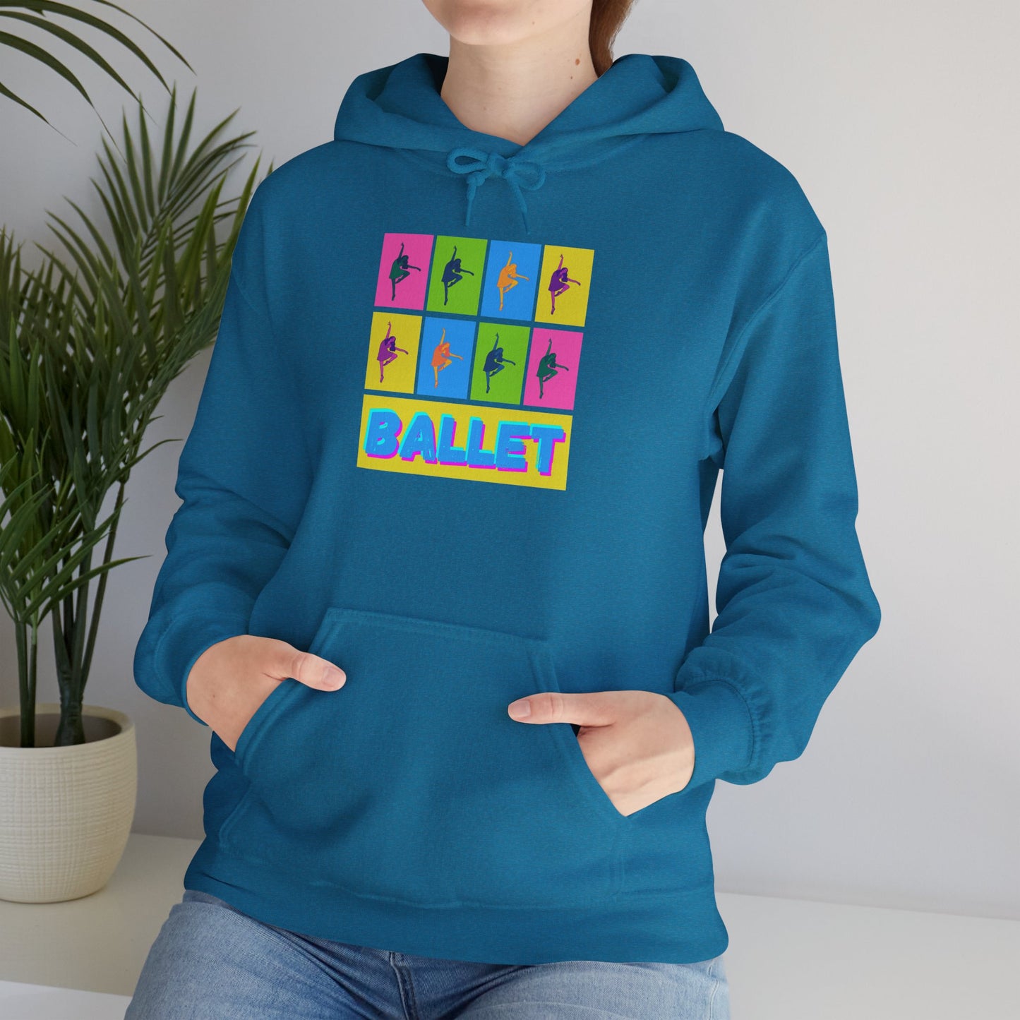 “Ballet” Pop Art Inspired Design with Ballet Dancer Graphics | Streetwear Ballet Hoodie for Dance Lovers - Unisex Heavy Blend™ Hooded Sweatshirt