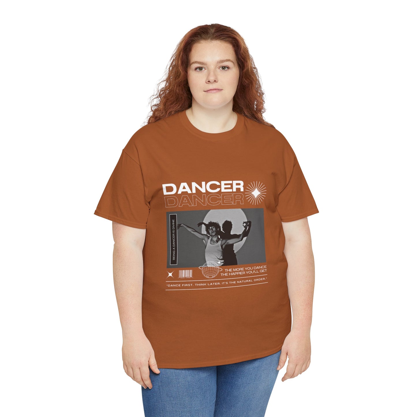 "Dancer" Spotlight Contemporary Dance Graphic Unisex Heavy Cotton Tee – Streetwear-Inspired Dance T-Shirt for Performers & Dance Lovers