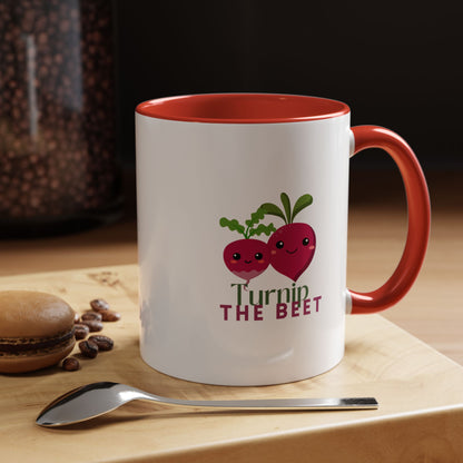 "Turnip the Beet" Accent Coffee Mug – Funny Dance Pun Ceramic Mug for Dancers and Music Lovers