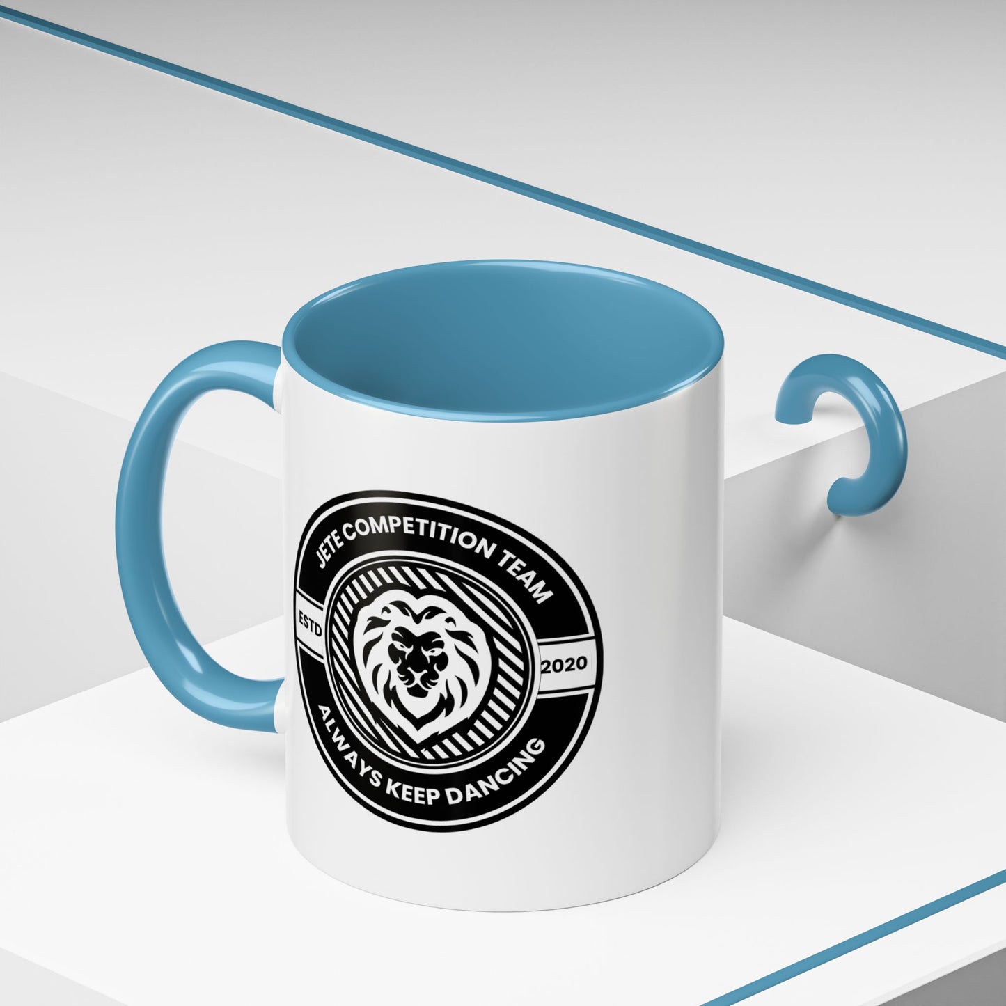 "Jeté Competition Team – Always Keep Dancing" Accent Coffee Mug – Collegiate Style Ceramic Mug for Dancers and Studio Teams