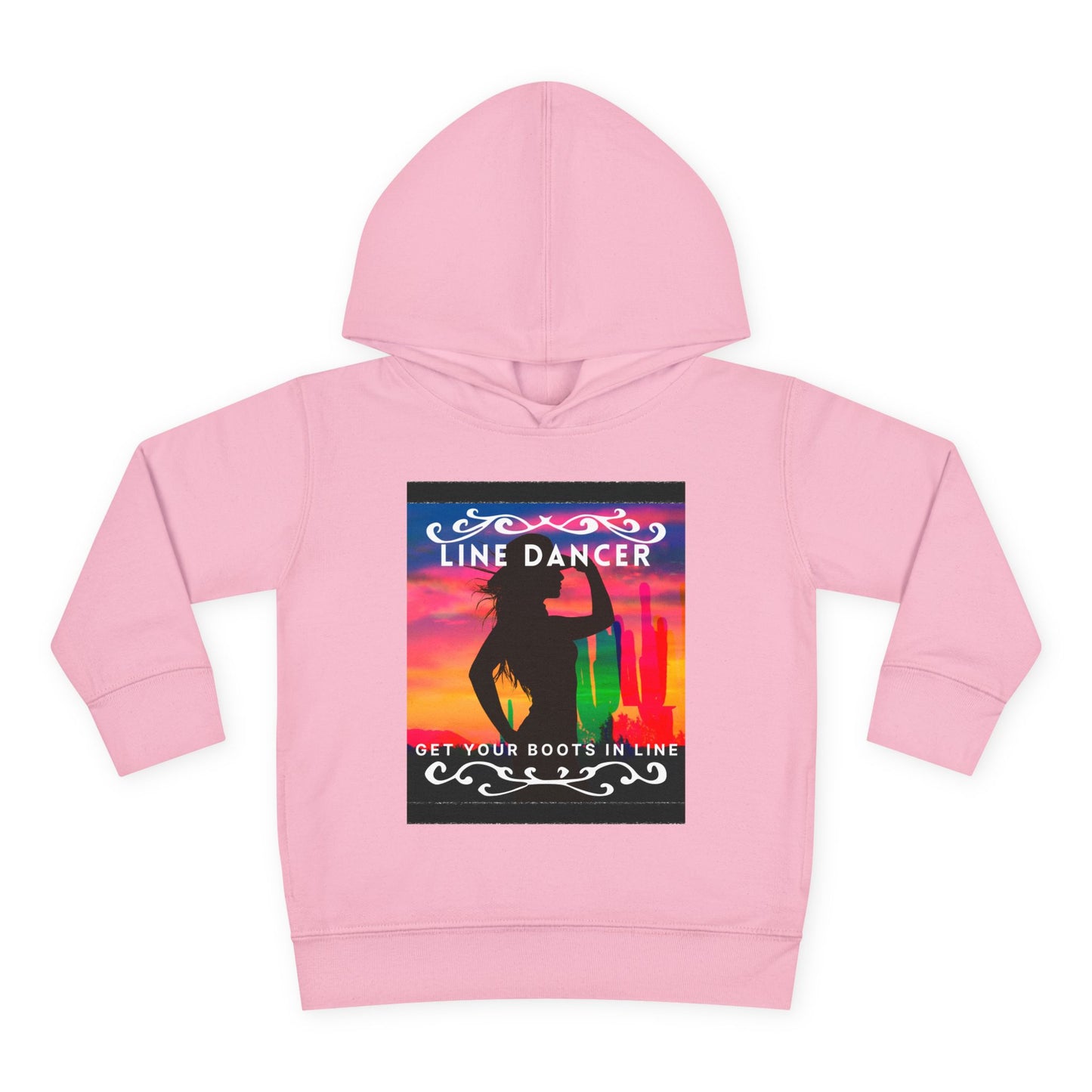 "Line Dancer, Get Your Boots in Line" Streetwear Dance Graphic – Toddler Pullover Hoodie