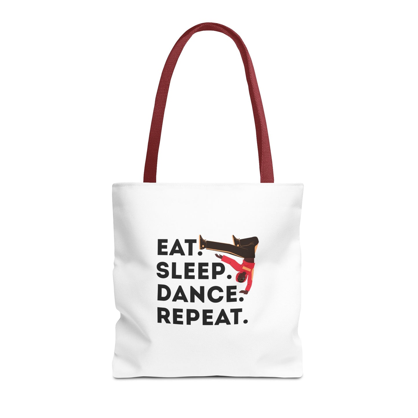 "Eat Sleep Dance Repeat" B-Boy Canvas Tote Bag – Hip-Hop Dancer Graphic Dance Tote for Everyday Use