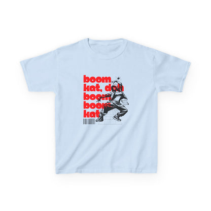 “Boom Kat Youth Short Sleeve Dance T-Shirt – Bold Streetwear-Inspired Graphic Tee for Kids