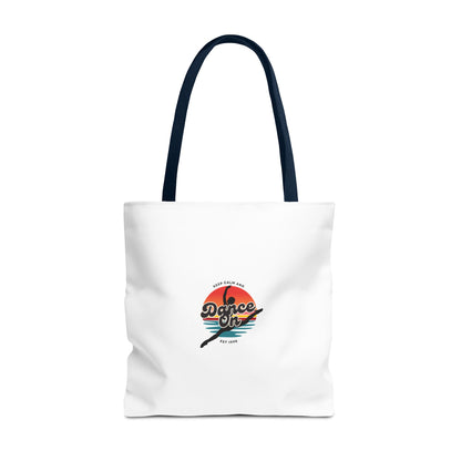 "Keep Calm and Dance On" Canvas Tote Bag – Retro Dance Graphic, Durable Shopping & Everyday Dance Bag