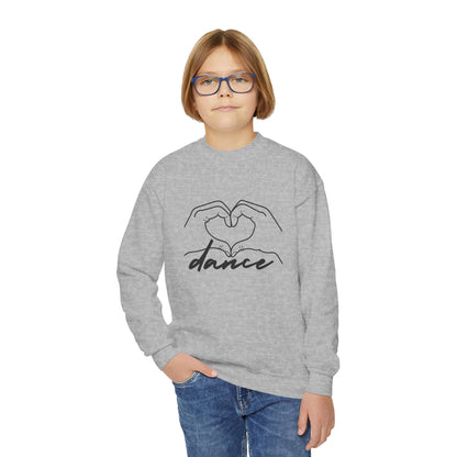 "Dance" Heart Hands Youth Crewneck Sweatshirt – Heart Hands Graphic Dance Lover Pullover