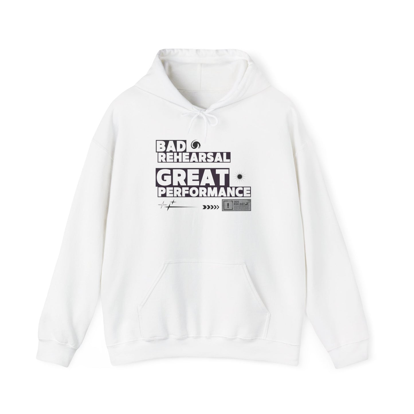 "Bad Rehearsal, Great Performance" Dance Hoodie – Unisex Heavy Blend™ Hooded Sweatshirt with Streetwear-Inspired Graphic for Performers