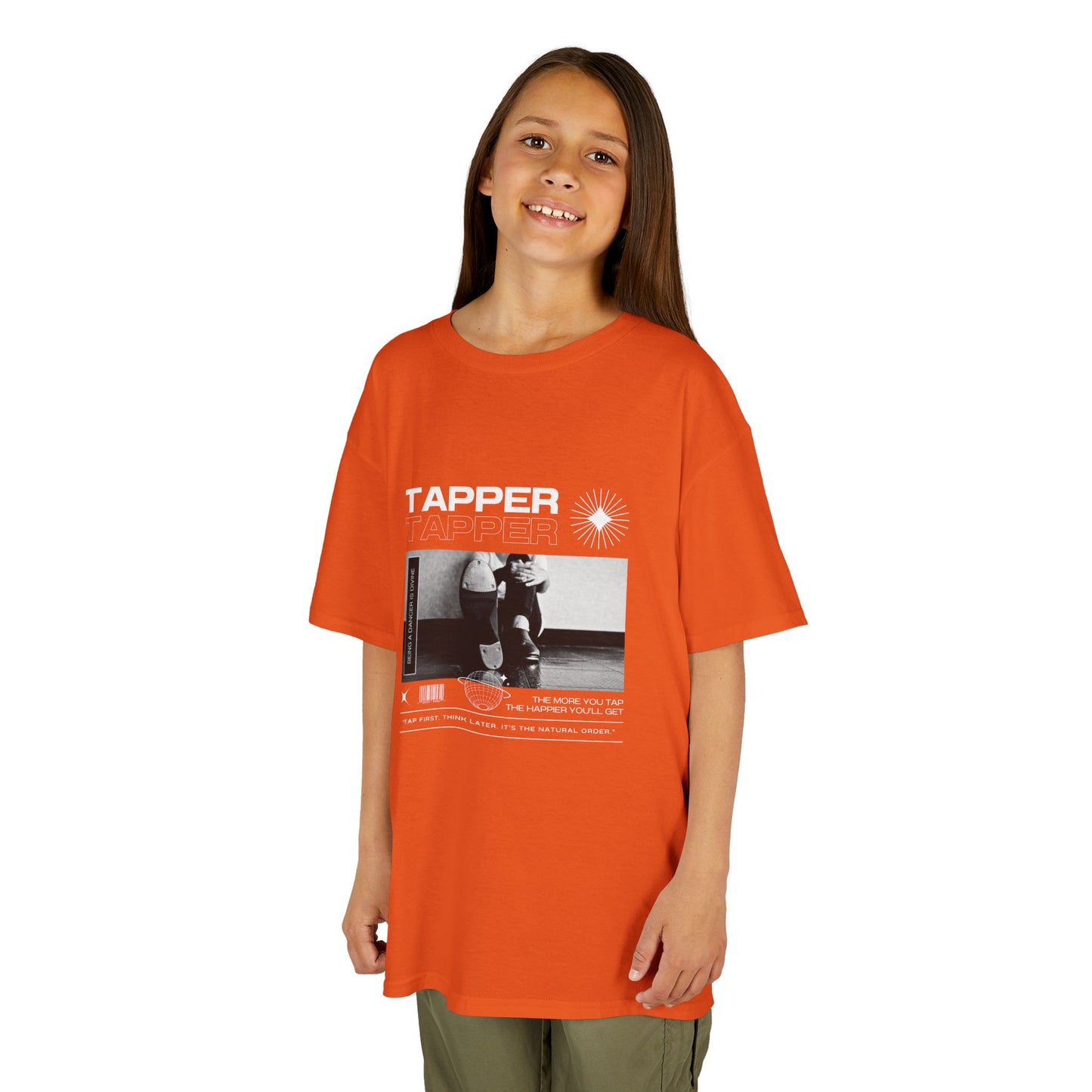 “Tapper” Youth Short Sleeve Tee – Streetwear-Inspired Tap Dance T-Shirt with Tap Shoes Graphic