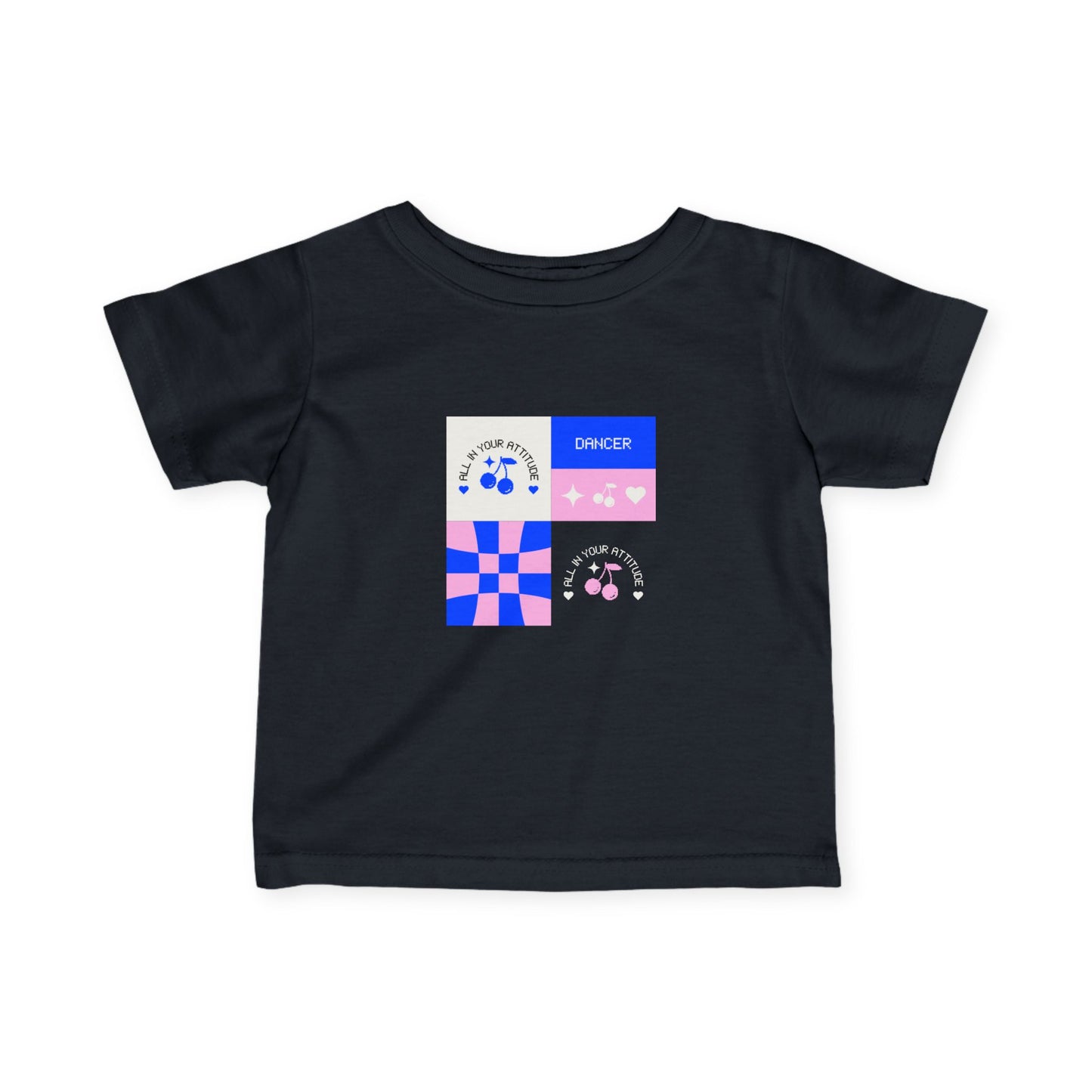 "Dancer – All in Your Attitude" Retro Dance Graphic Infant Fine Jersey Tee – Baby Dance T-Shirt for Confident Little Movers