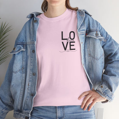"LOVE Dance" Unisex Heavy Cotton Tee – Script Letter Graphic Dance Lover T-Shirt