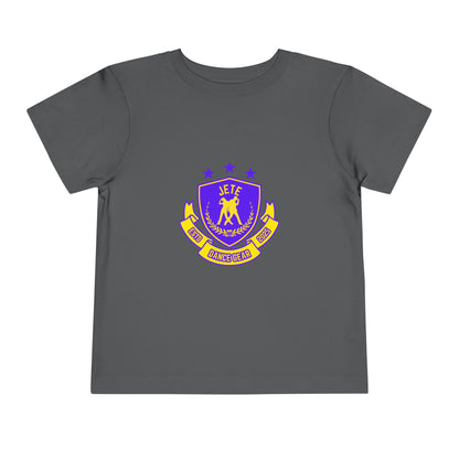 "Jeté Dance Gear" Toddler Dance T-Shirt – Collegiate-Inspired Dancer Graphic Short Sleeve Tee for Kids