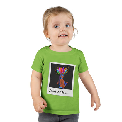 "Shake It Like a..." Toddler Dance T-Shirt – Carnival-Inspired Samba Dancer Graphic Short Sleeve Tee for Kids