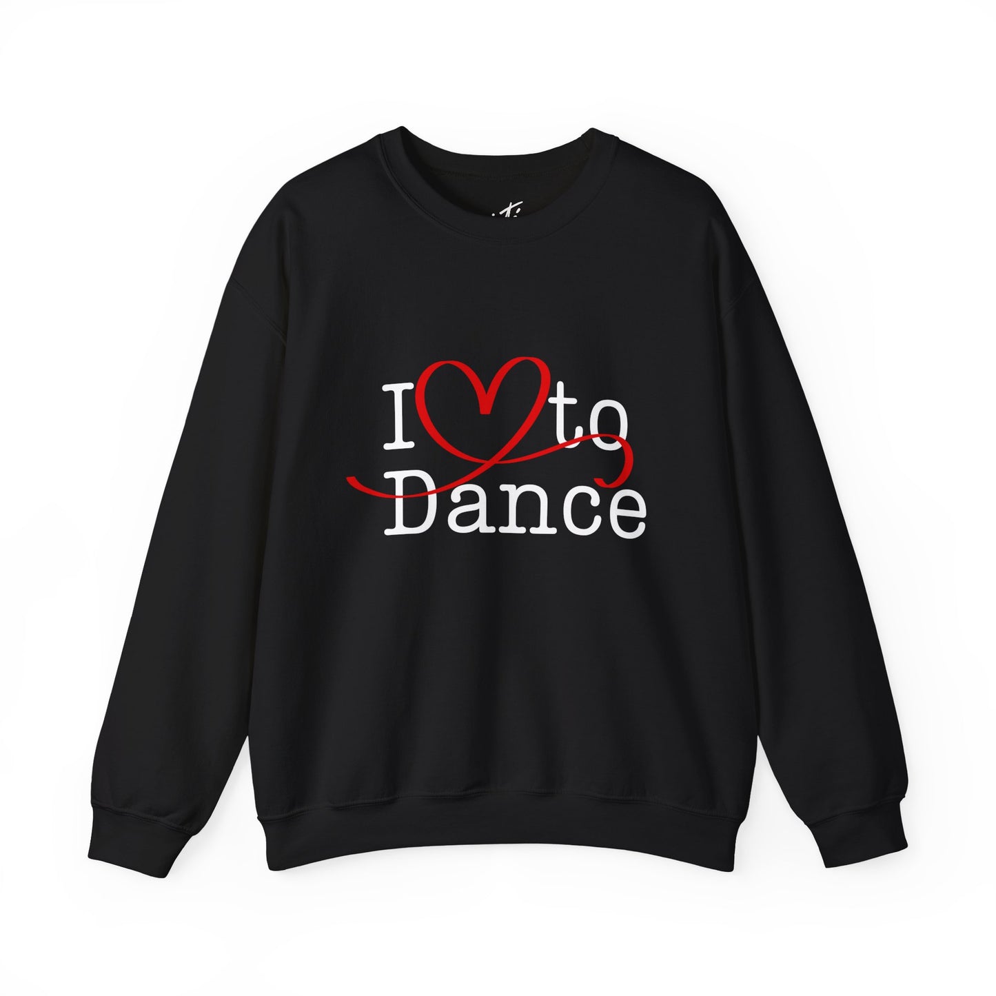 "I Love to Dance" Unisex Crewneck Sweatshirt – Dance Lover Gift with Hand-Drawn Heart Graphic