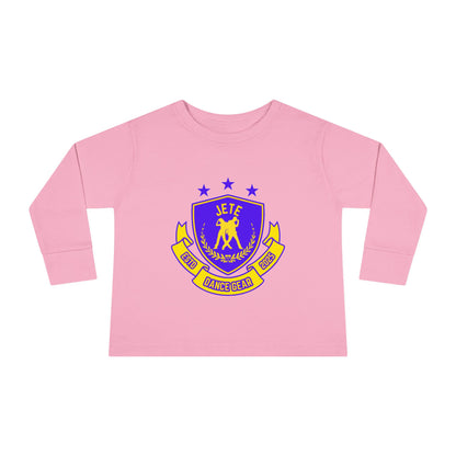 "Jeté Dance Gear" Toddler Dance T-Shirt – Collegiate-Inspired Dancer Graphic Long Sleeve Tee for Kids
