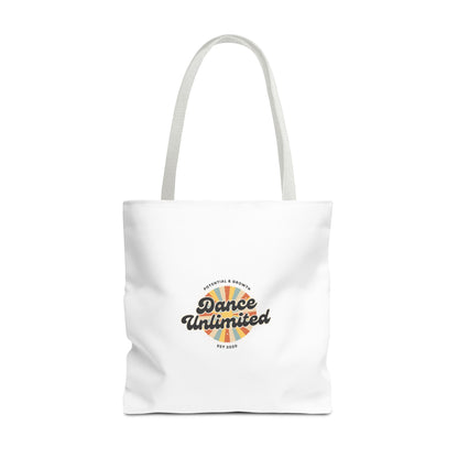 "Dance Unlimited, Potential & Growth" Canvas Tote Bag – Retro Graphic Dance Bag | Stylish Reusable Dance Tote for Dancers & Dance Moms